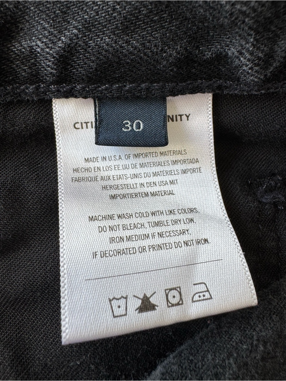 Citizen of Humanity Elle V-Front Black Jeans Nightfall Button Fly size 30 - Picture 11 of 13